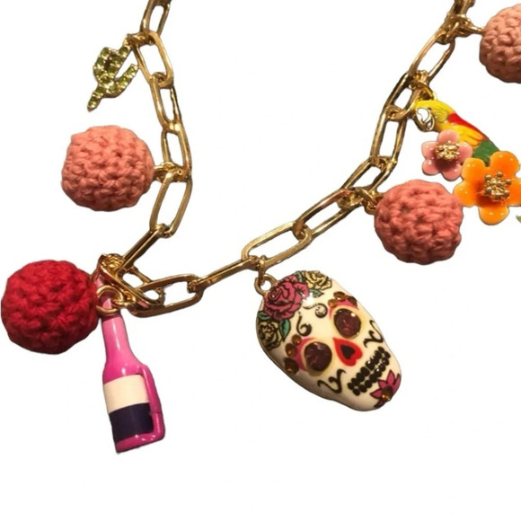 BETSEY JOHNSON SET Southwest Boho Charm Necklace and Cowboy Earrings NEW NWT - Picture 6 of 16